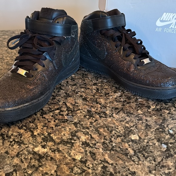 Nike Air Force 1 Black pearl Glitter Sneakers EUC 10.5 - Picture 6 of 17
